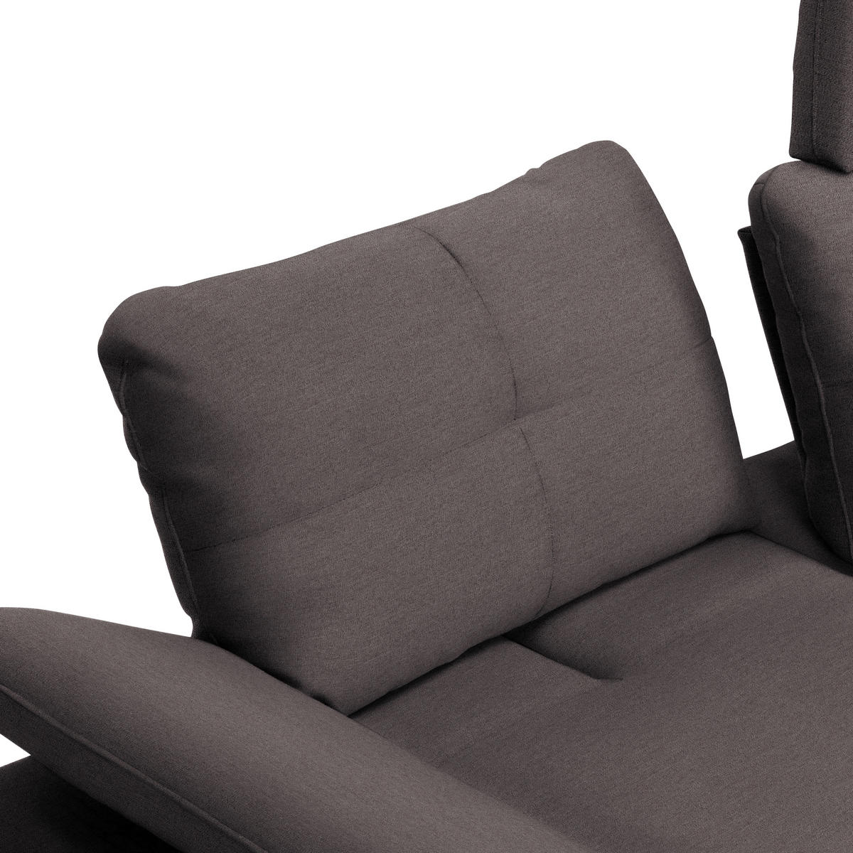 ECKSOFA in Webstoff Graphitfarben  - Schwarz/Graphitfarben, Design, Textil/Metall (301/179cm) - Chilliano