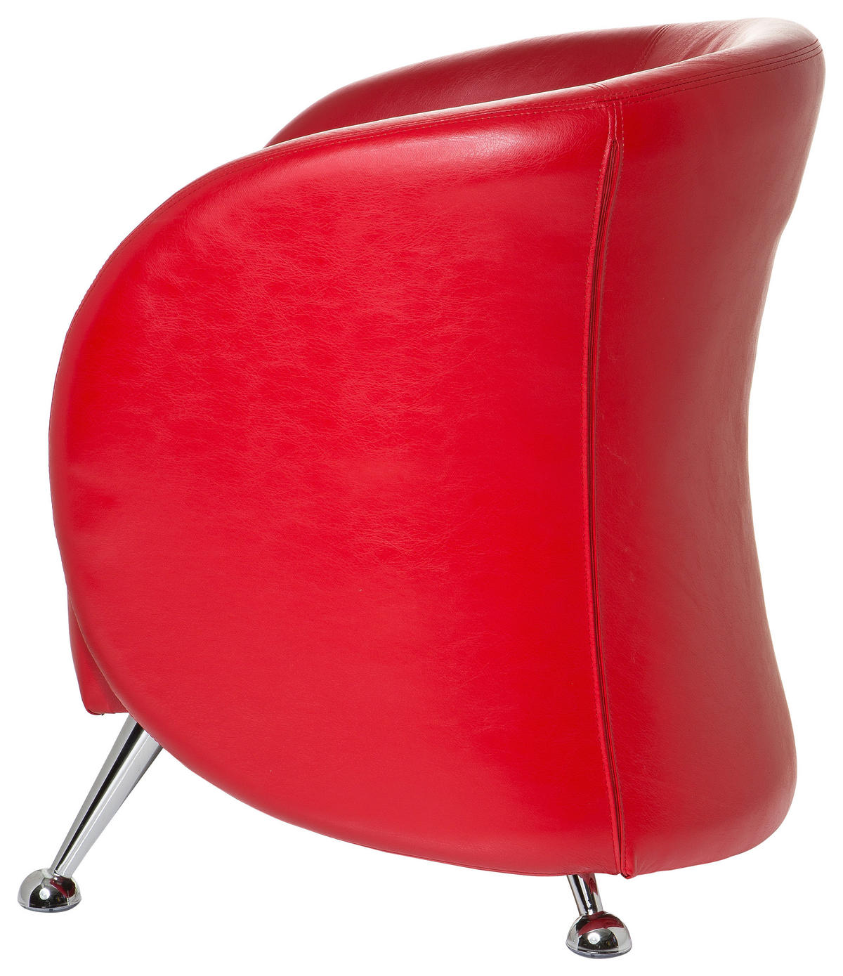 SESSEL Lederlook Rot    - Chromfarben/Rot, MODERN, Textil/Metall (60/85/50cm) - MID.YOU