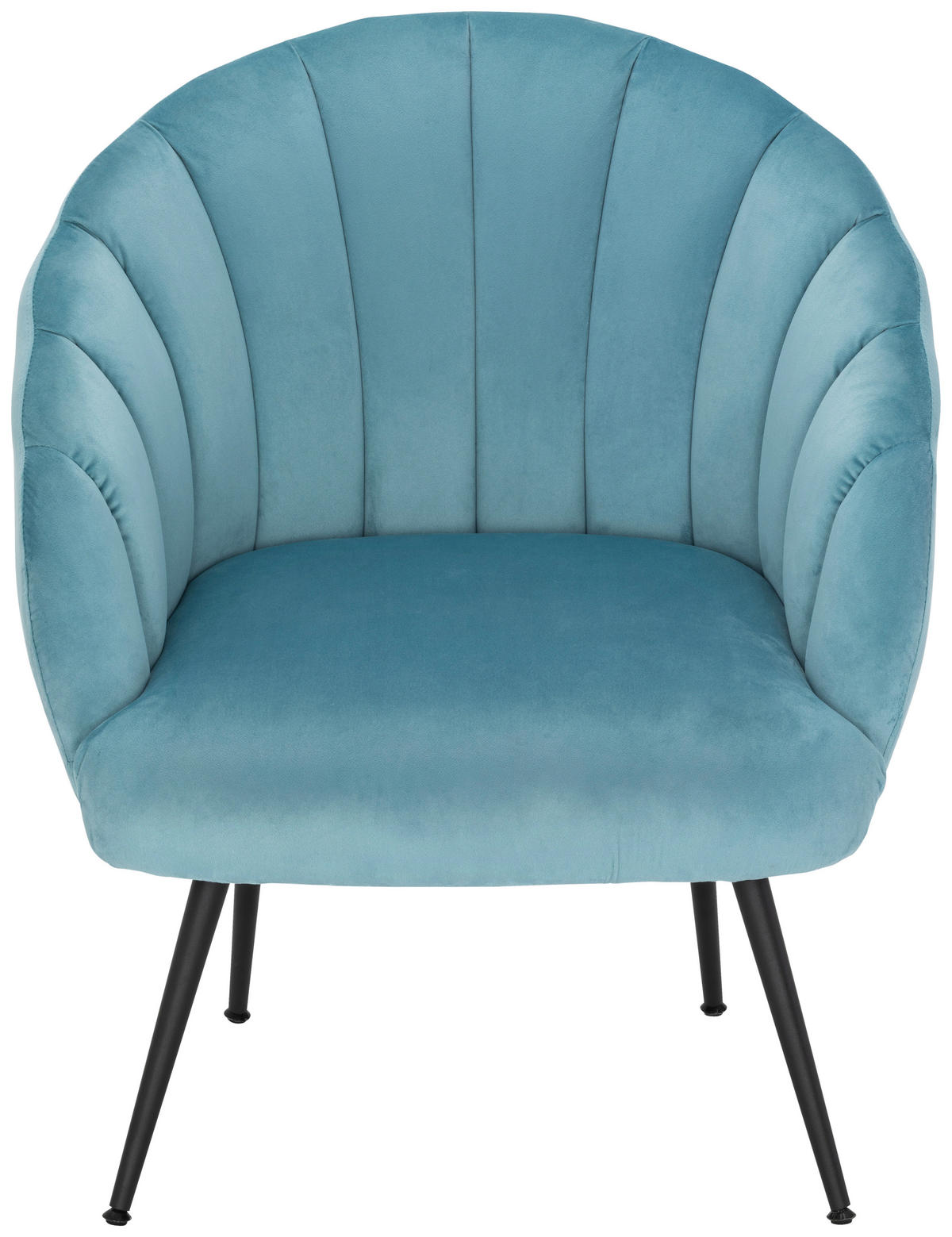 COCKTAILSESSEL Samt Blau    - Blau/Schwarz, MODERN, Textil/Metall (67/80/78cm) - Livetastic