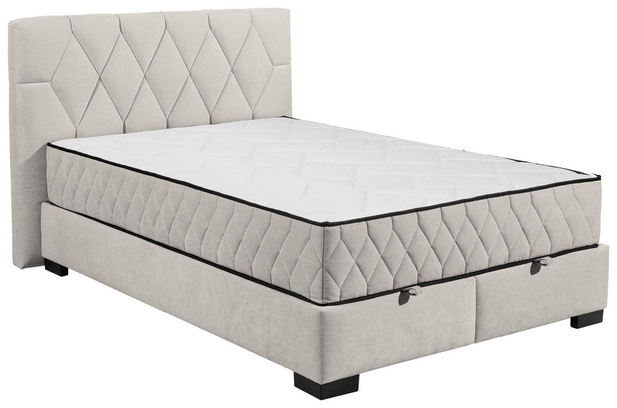 BOXBETT 140/200 cm  in Beige  - Beige/Schwarz, Modern, Holzwerkstoff/Kunststoff (140/200cm) - MID.YOU
