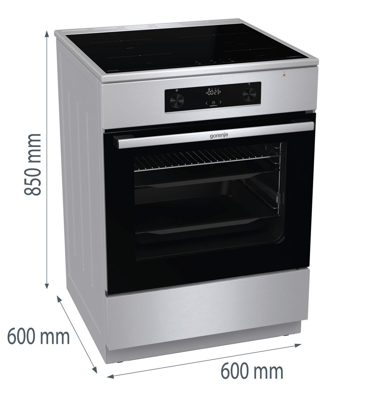 HERDSET GEIT6C60XPG  - Edelstahlfarben, MODERN, Glas/Kunststoff (60/85/60cm) - Gorenje