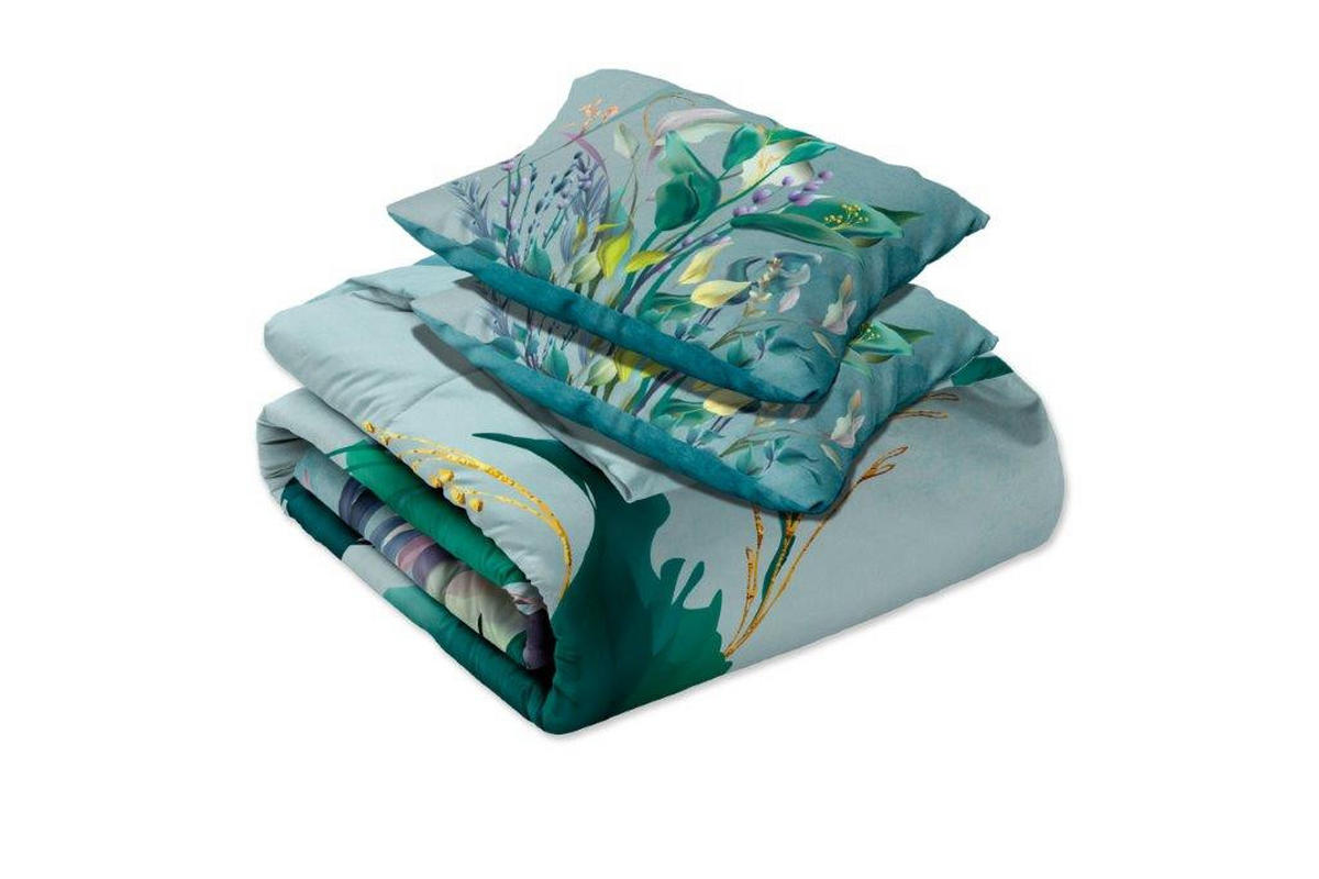 POSTELJINA SA DVA LICA 200/200 cm saten zelena  - zelena, Osnovno, tekstil (200/200cm) - Esposa