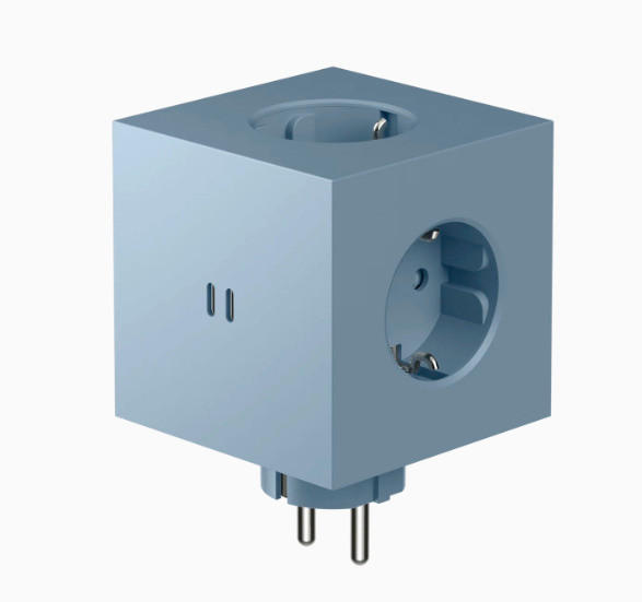 STECKDOSENWÜRFEL - Pastellblau, Basics, Kunststoff (7,6/7,6/11,3cm) - AVOLT