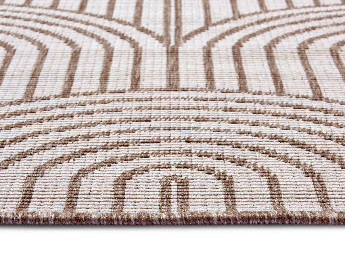 OUTDOORTEPPICH 160/230 cm Pangli Weiß, Cappuccino  - Weiß/Cappuccino, Design, Kunststoff (160/230cm)