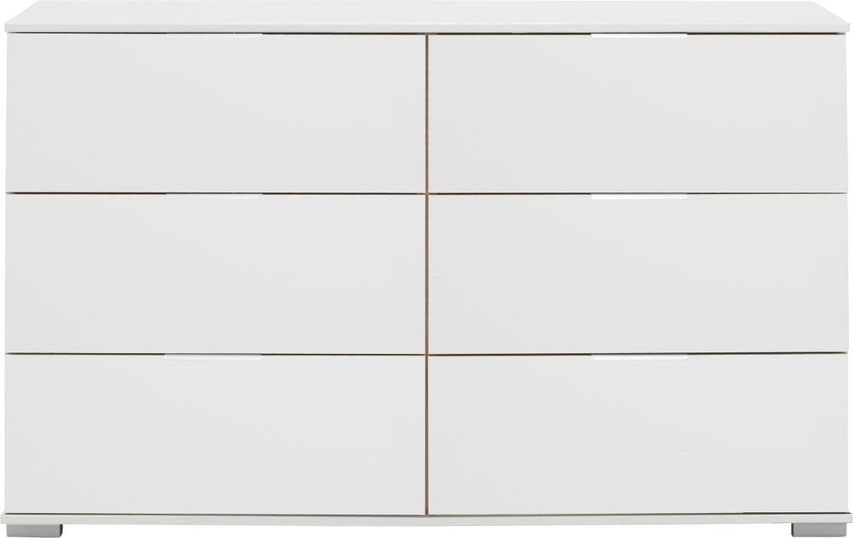 KOMODA, bílá, 130/83/41 cm - bílá/barvy hliníku, Design, kov/kompozitní dřevo (130/83/41cm) - Carryhome