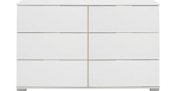 KOMMODE in 130/83/41 cm - Alufarben/Weiß, Design, Holzwerkstoff/Kunststoff (130/83/41cm) - Carryhome