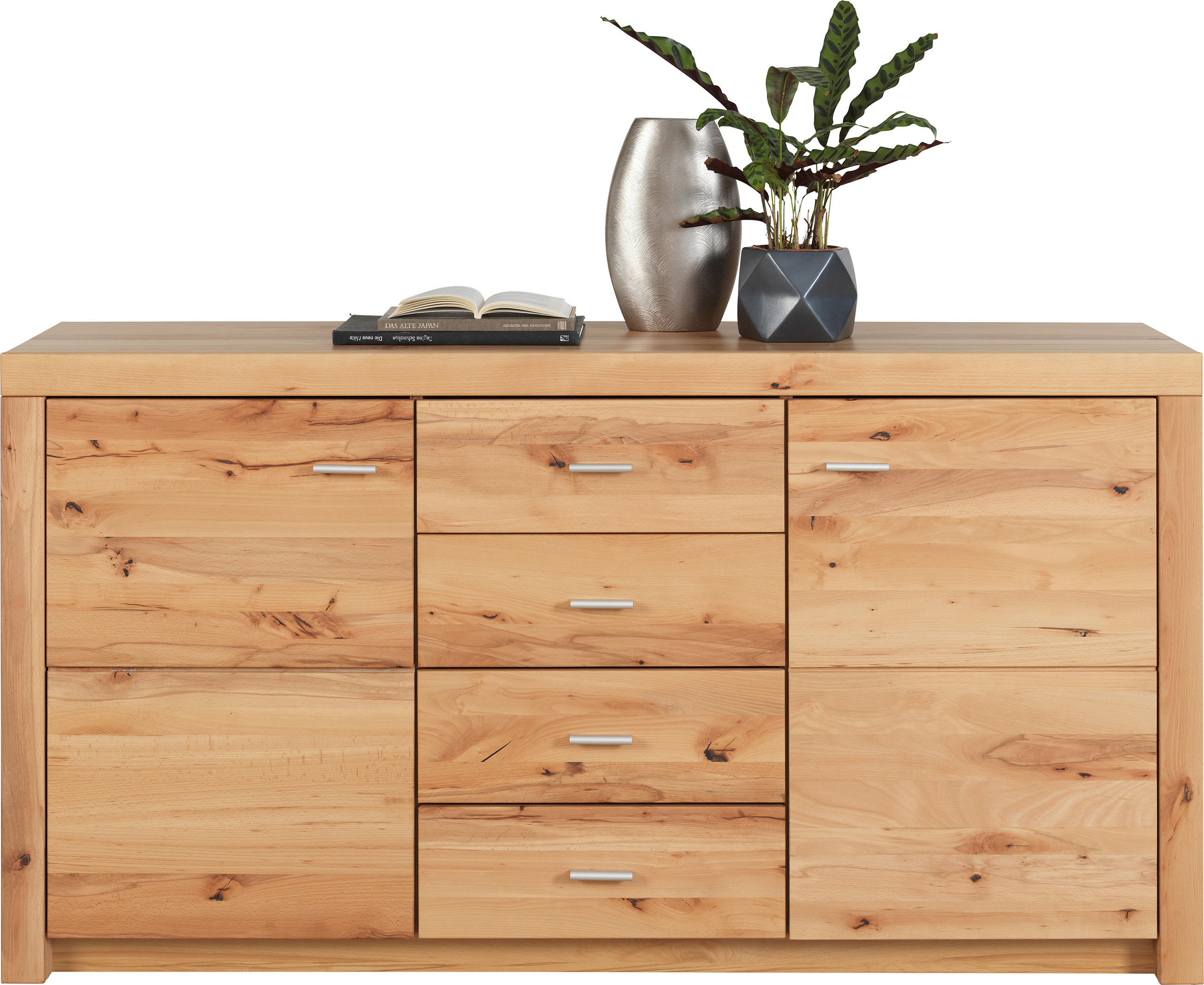 KOMMODE Indira Buchefarben  163/88/44 cm  - Buchefarben/Alufarben, Konventionell, Holz/Kunststoff (163/88/44cm) - Cantus