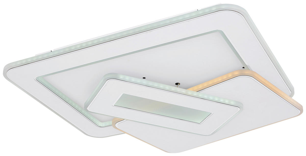 LED-DECKENLEUCHTE KIQUE  Smart 49/48,5/6,8 cm   - Weiß, Design, Kunststoff/Metall (49/48,5/6,8cm) - Globo
