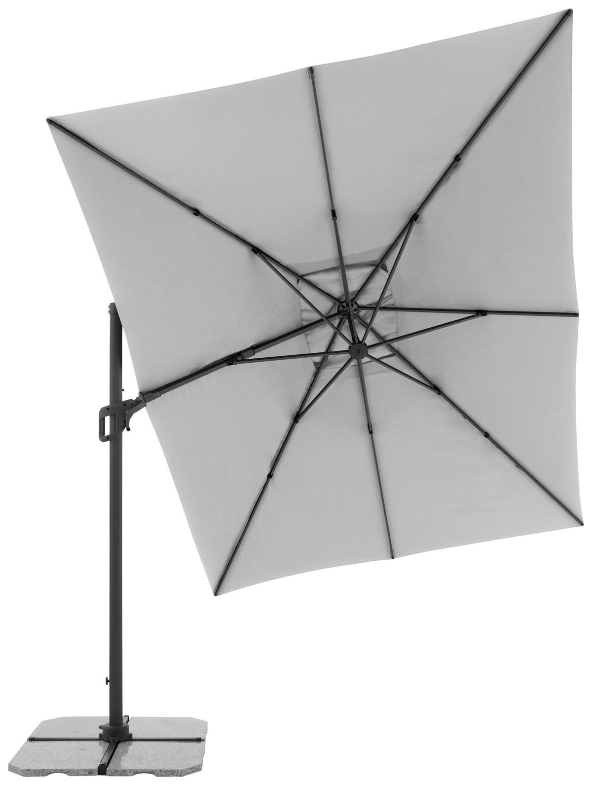 AMPELSCHIRM  340/270 cm  - Anthrazit/Hellgrau, Design, Textil/Metall (340/270cm) - Amatio