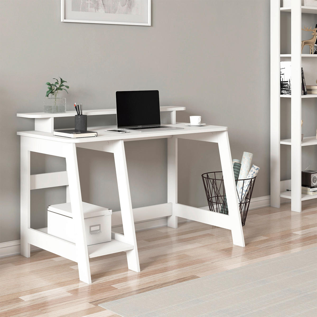 SCHREIBTISCH 120/60/73 cm  in Weiß  - Weiß, Design, Holzwerkstoff (120/60/73cm) - Livetastic