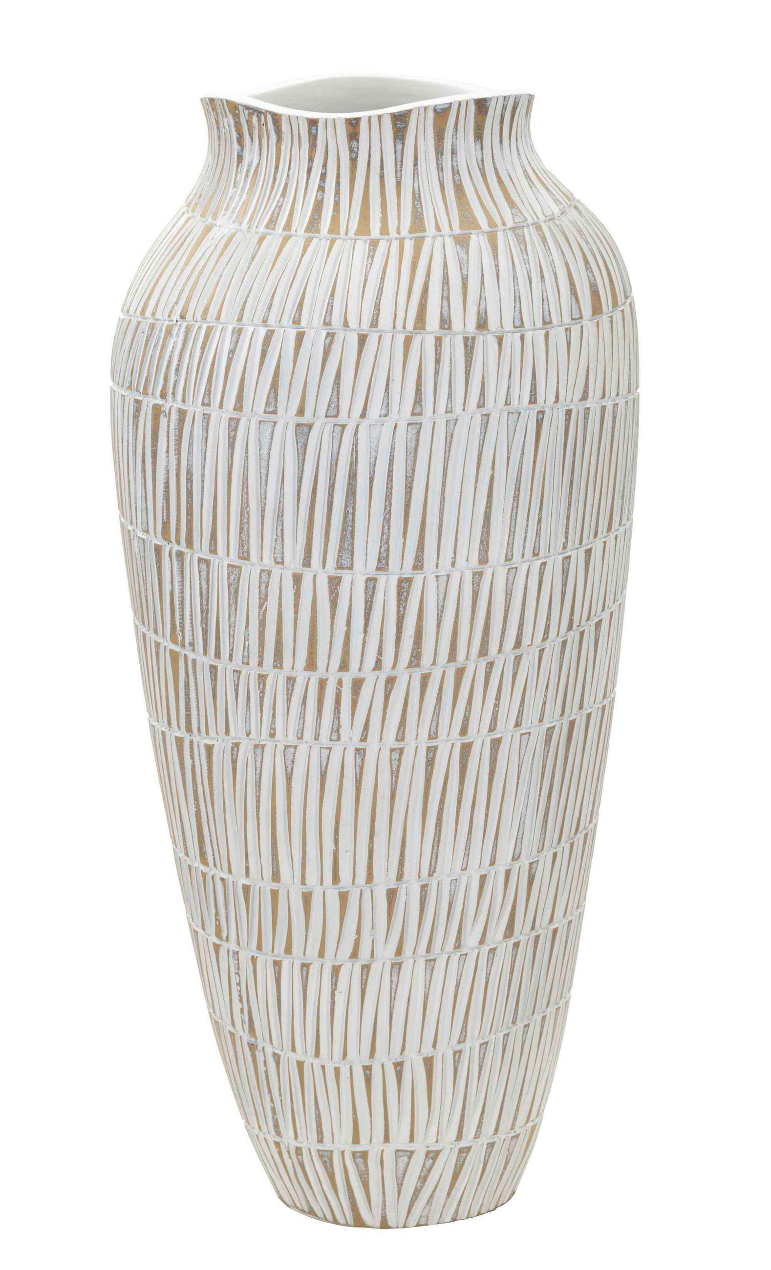 Vase Stiky  - Goldfarben/Weiß, Basics, Kunststoff (23/50/23 cm)