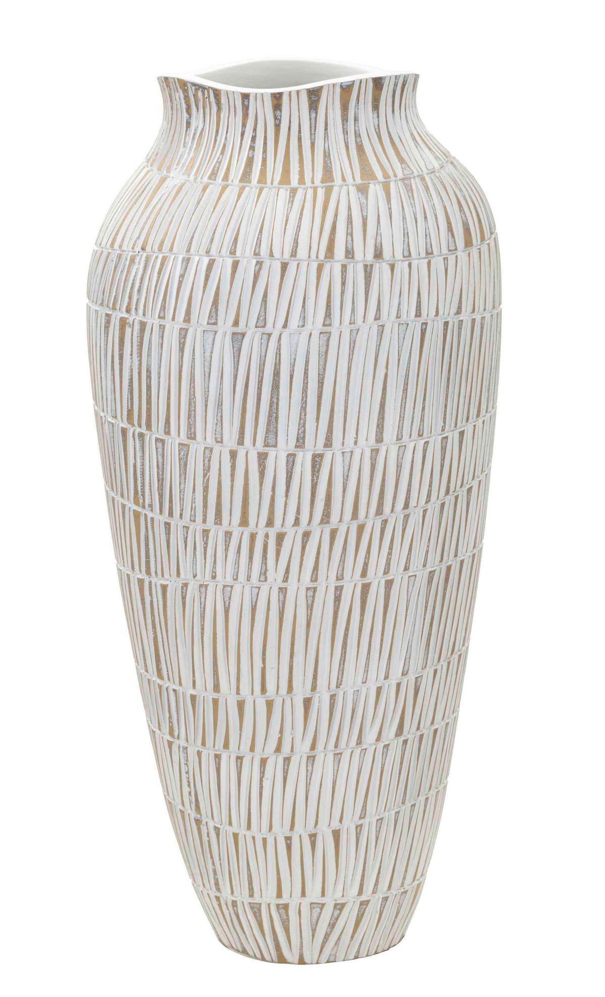 Vase Stiky  - Goldfarben/Weiß, Basics, Kunststoff (23/50/23 cm)