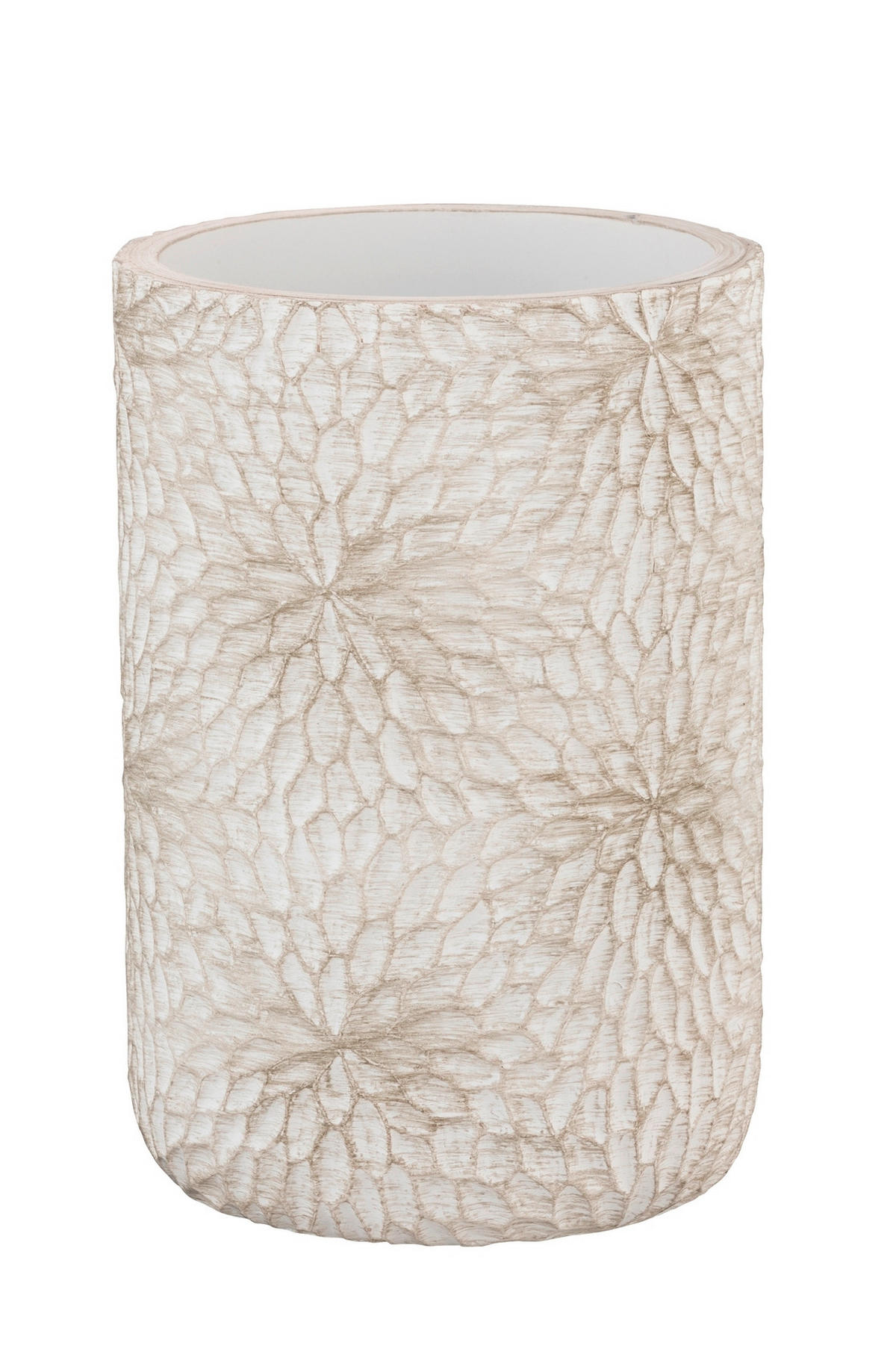 ZAHNPUTZBECHER MONTALFANO  - Beige/Weiß, Basics, Kunststoff (7,5/10/7,5cm) - Wenko