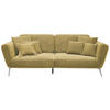 3-SITZER-SOFA Cord Gelb  - Chromfarben/Gelb, KONVENTIONELL, Kunststoff/Textil (260/90/125cm) - SetOne by Musterring
