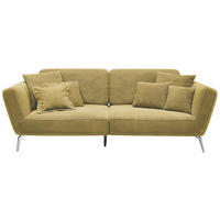3-SITZER-SOFA Cord Gelb  - Chromfarben/Gelb, KONVENTIONELL, Kunststoff/Textil (260/90/125cm) - SetOne by Musterring