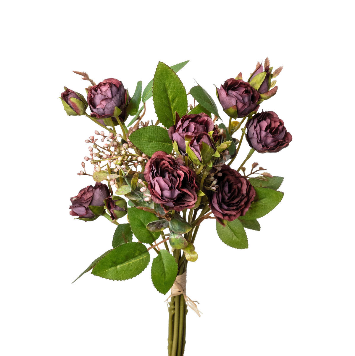 RÓZSABOKOR - sötét rózsaszín/zöld, Basics, műanyag (32cm)