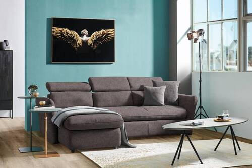 ECKSOFA in Mikrofaser Braun  172/240 cm  - Schwarz/Braun, Design, Kunststoff/Textil (172/240cm) - Stylife