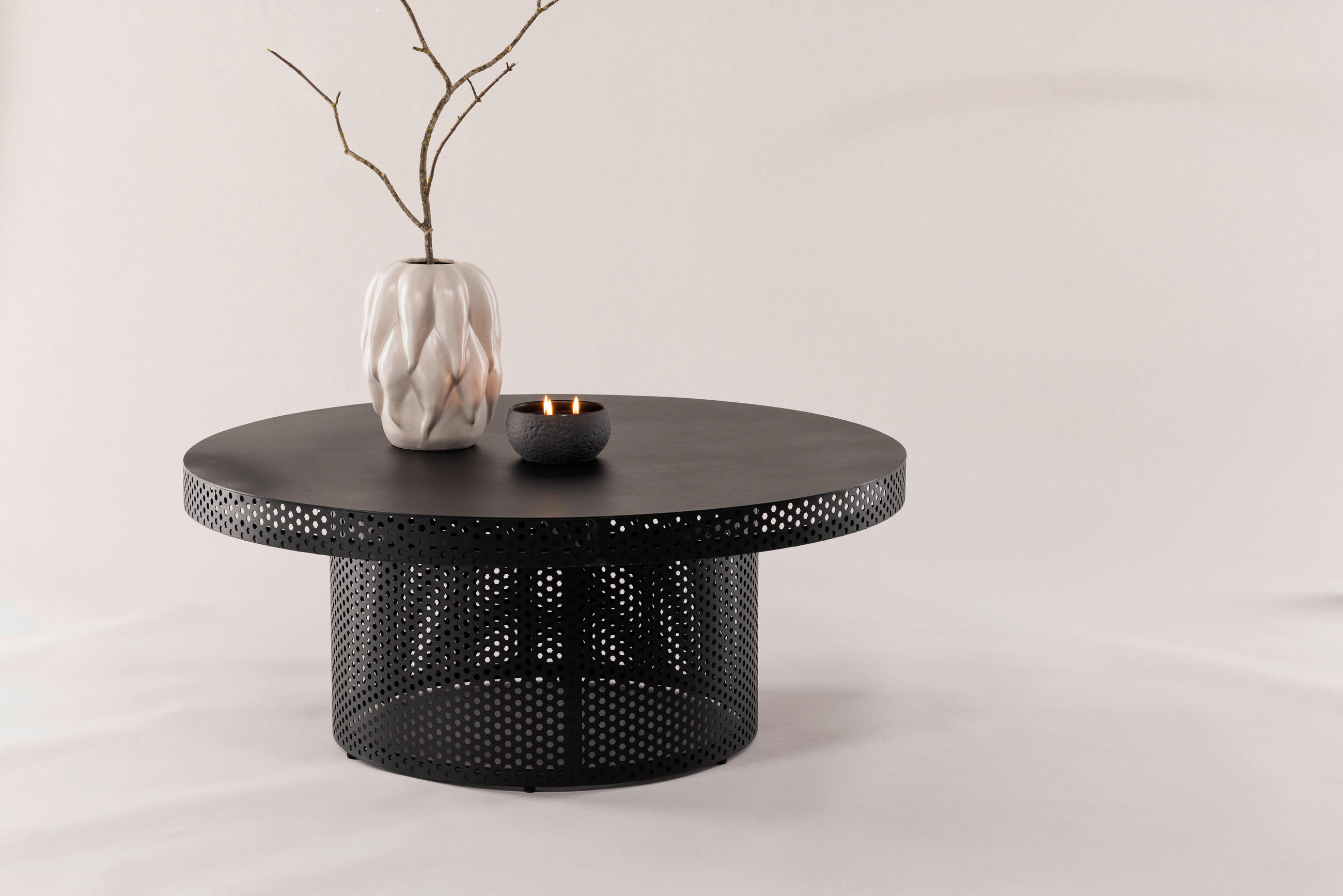 COUCHTISCH 100/100/40 cm rund Schwarz  - Schwarz, Design, Metall (100/100/40cm) - Livetastic