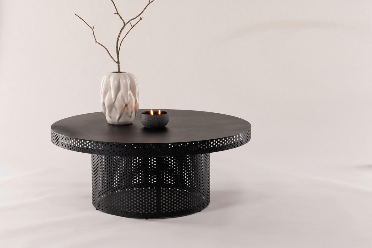 COUCHTISCH 100/100/40 cm rund Schwarz  - Schwarz, Design, Metall (100/100/40cm) - Livetastic