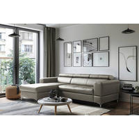 ECKSOFA  in Lederlook Echtleder Schlammfarben  - Schlammfarben/Schwarz, Design, Leder/Textil (173/247cm) - Livetastic