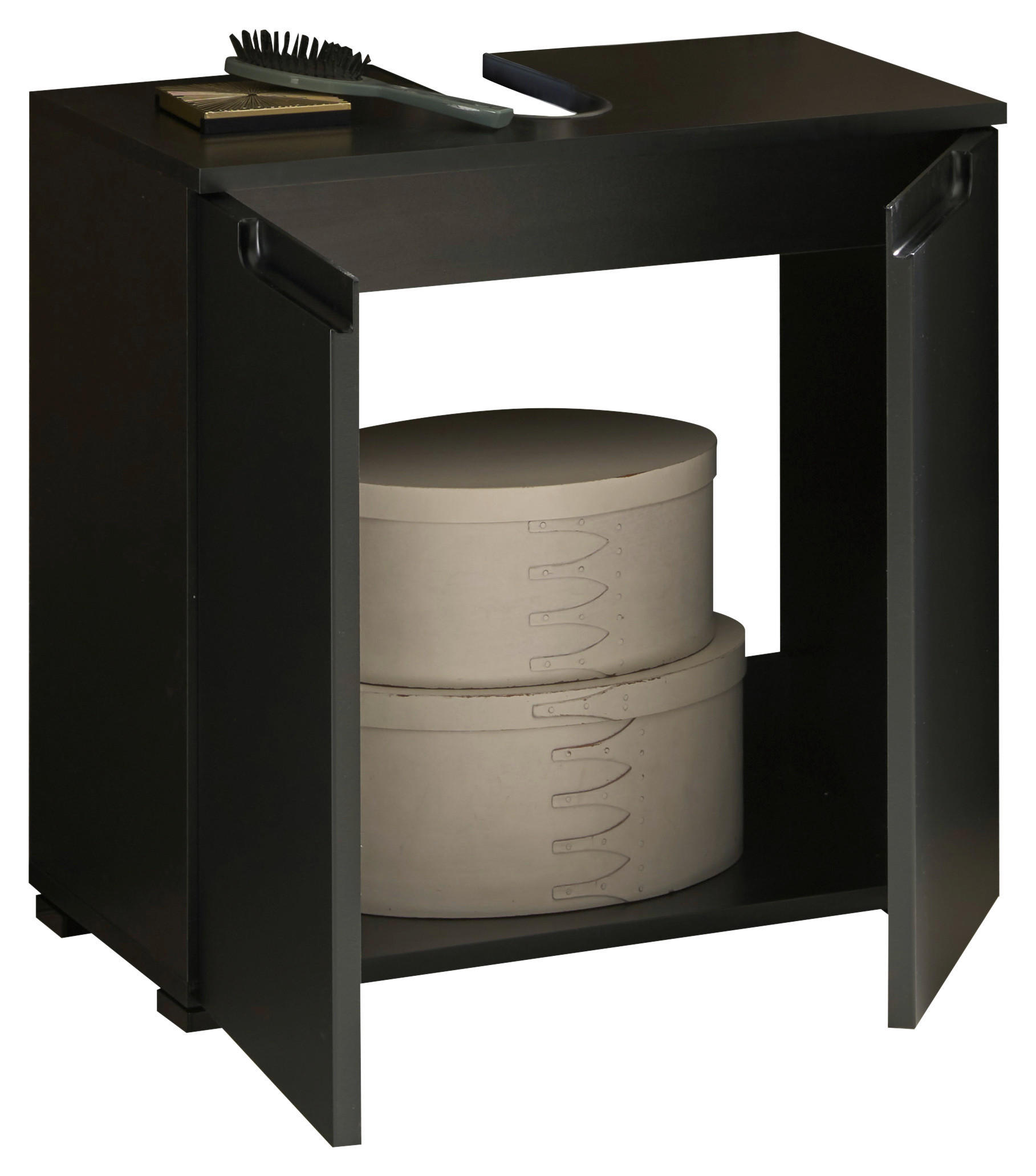 Thumbnail - Mid.you Waschbeckenunterschrank, Schwarz, Holzwerkstoff, 1 Fächer, 60x57x32 cm, Made in EU, stehend, Badezimmer, Badezim...