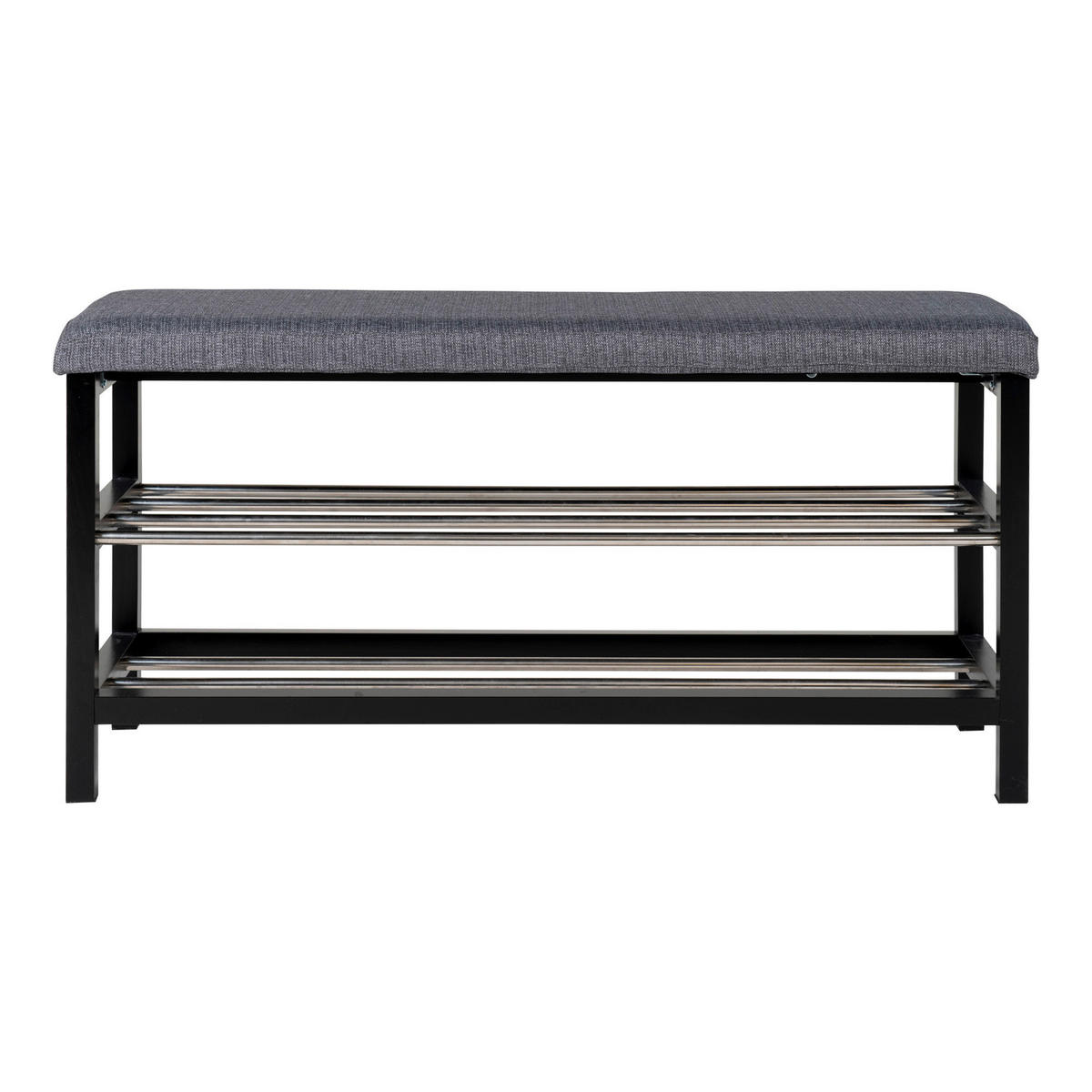 SCHUHBANK Padova  in 100/50/34 cm  - Schwarz/Grau, Design, Holz/Textil (100/50/34cm) - MID.YOU
