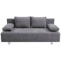 SCHLAFSOFA  mit Schlafen auf Sitzhöhe, Rücken echt Samt Anthrazit  - Chromfarben/Anthrazit, Design, Kunststoff/Textil (194/77/89cm) - MID.YOU