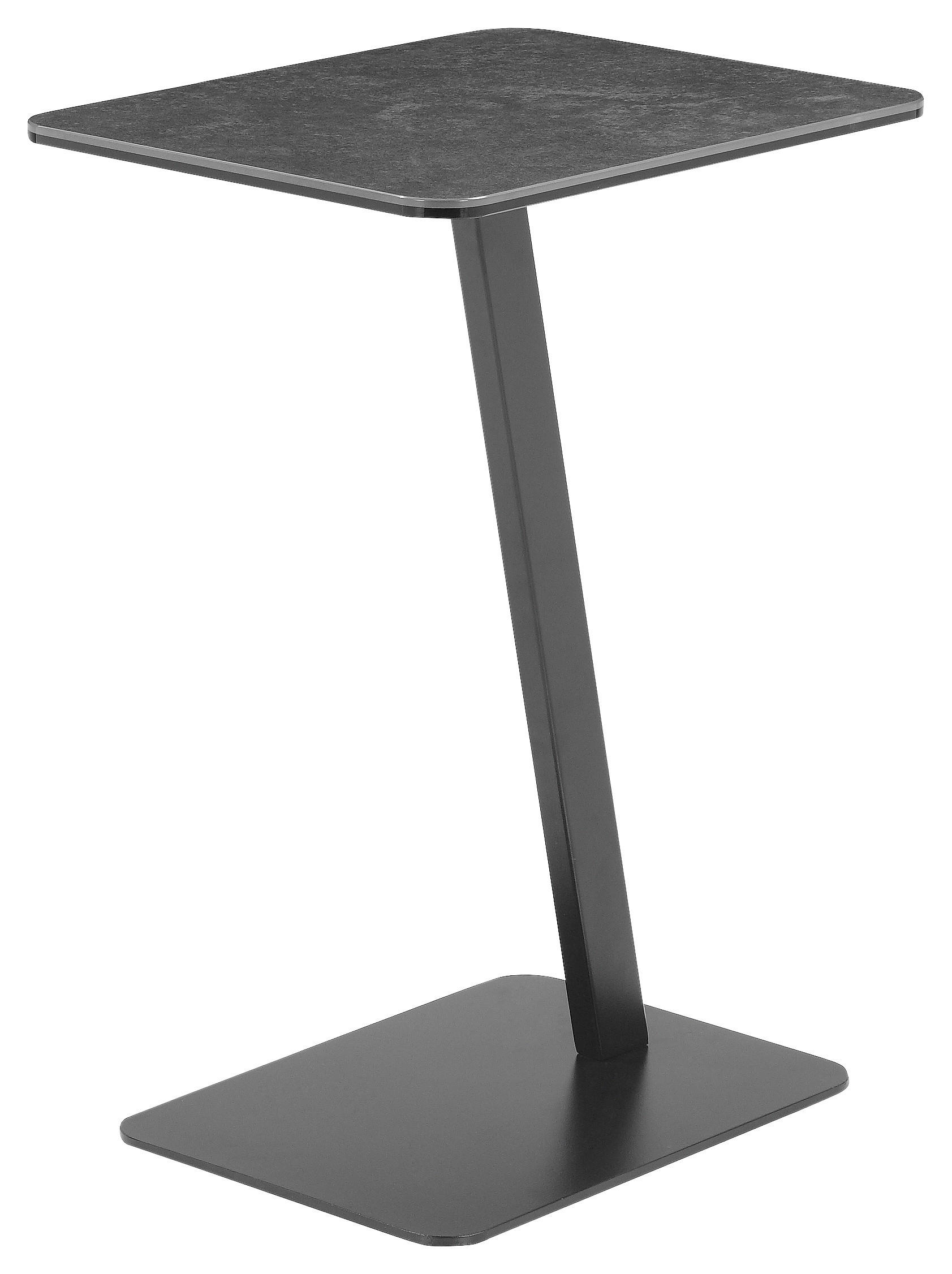 SIDOBORD i metall, glas, keramik 40/30/55,5 cm  - svart/grå, Basics, metall/glas (40/30/55,5cm) - Xora