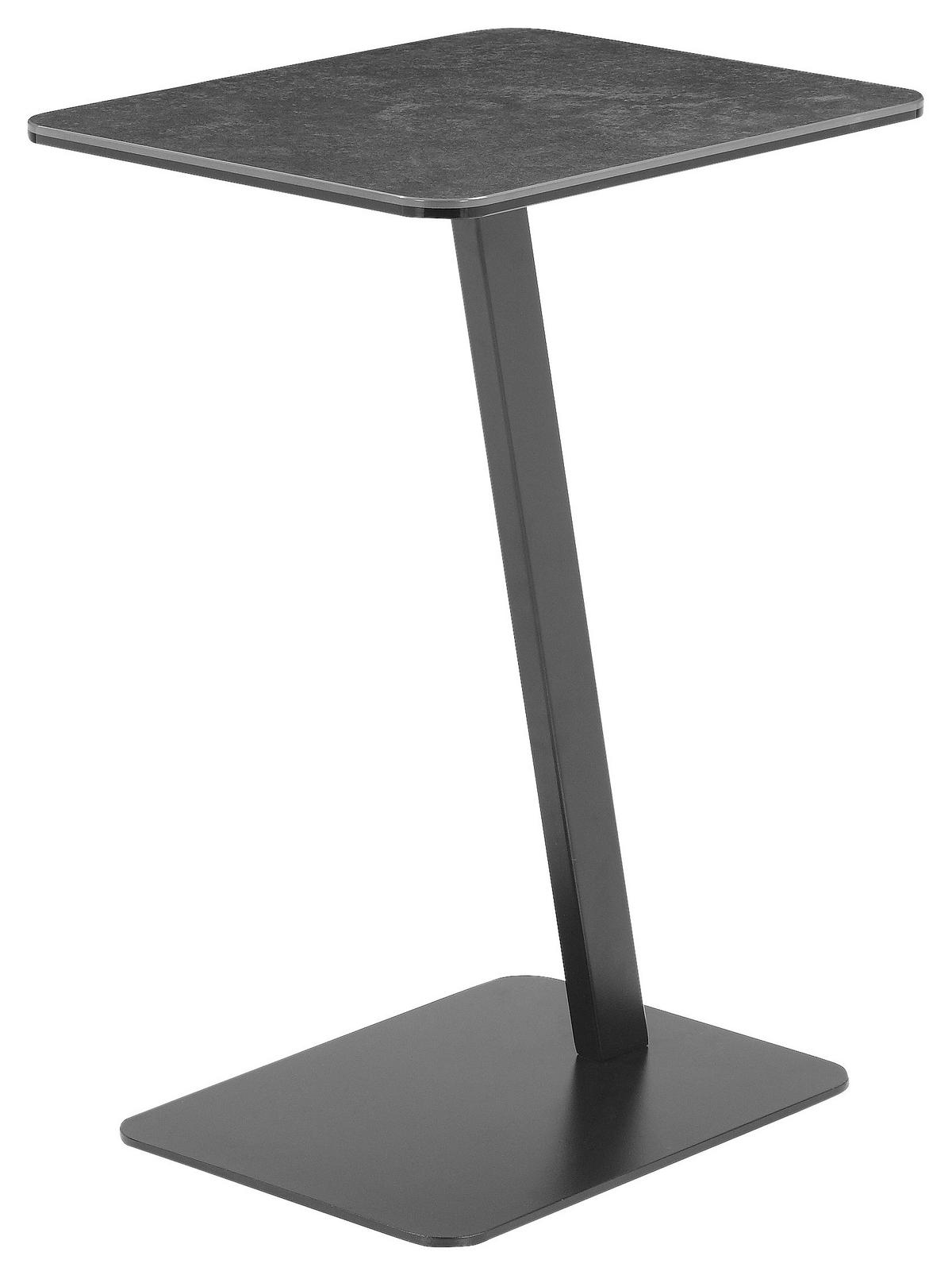 BEISTELLTISCH 40/30/55,5 cm Grau, Schwarz rechteckig  - Schwarz/Grau, Basics, Glas/Keramik (40/30/55,5cm) - Xora