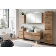 HOCHSCHRANK 40/180/35 cm - Eiche Wotan/Silberfarben, Natur, Holzwerkstoff/Kunststoff (40/180/35cm) - Xora