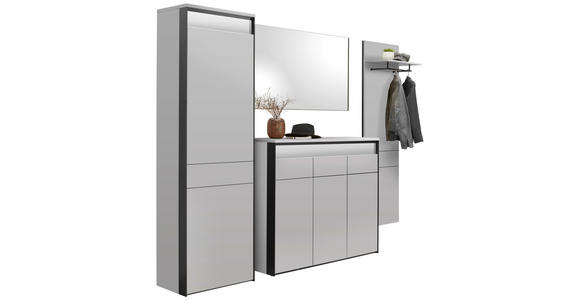 GARDEROBE 4-teilig  in 373/200/38 cm  - Beige/Schwarz, KONVENTIONELL, Holzwerkstoff (373/200/38cm) - Voleo