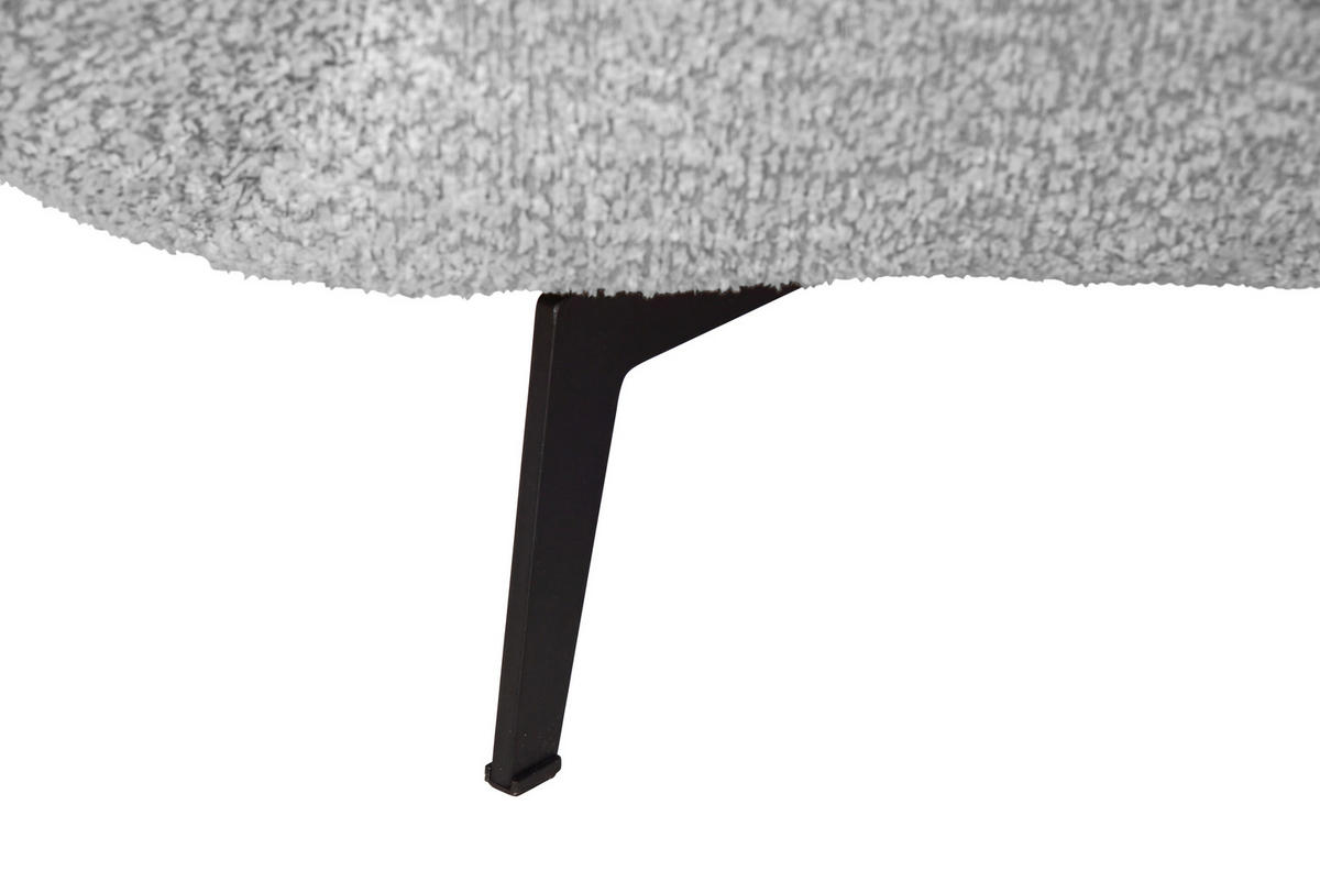 ECKSOFA 318/217 cm  in Bouclé Silberfarben Zierkissen, Rückenkissen, Rücken echt  318/217 cm  - Silberfarben/Schwarz, MODERN, Textil/Metall (318/217cm) - Carryhome