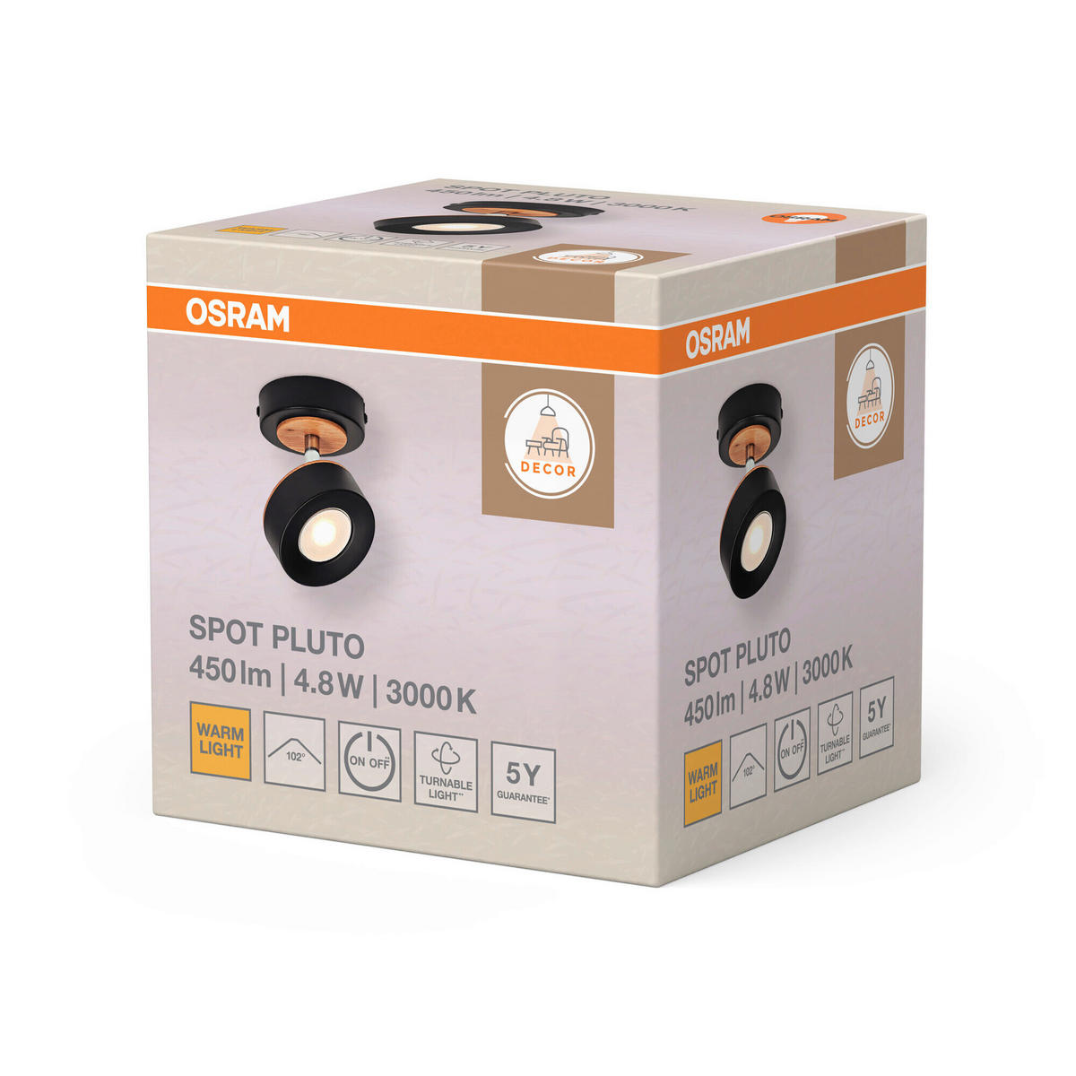 LED-STRAHLER 9/12,2/9 cm   - Schwarz, Design, Holz/Kunststoff (9/12,2/9cm) - Osram