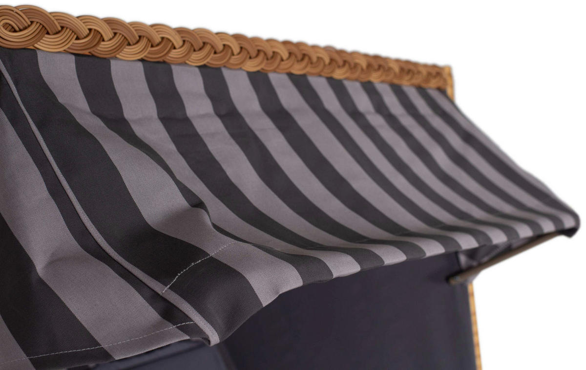 STRANDKORB Naturfarben, Hellgrau, Dunkelgrau  - Dunkelgrau/Hellgrau, Basics, Holz/Textil (120/165/80cm)