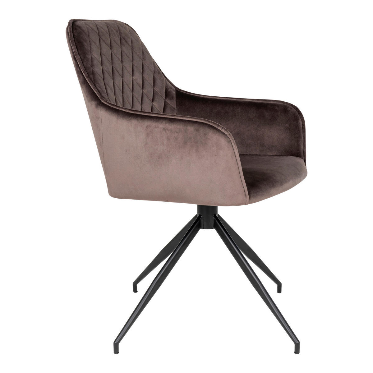 STOL MED ARMSTÖD sammet  - gråbrun/svart, Modern, metall/textil (56/89/62cm) - MID.YOU