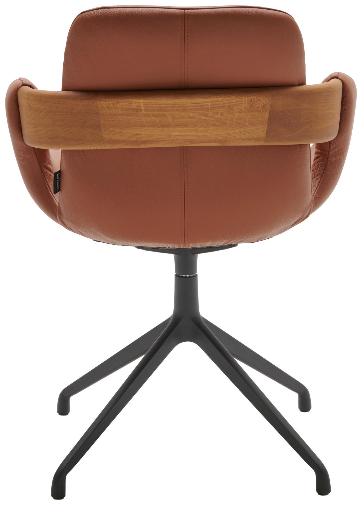 ARMLEHNSTUHL  in Stahl Echtleder pigmentiert  - Eichefarben/Cognac, Natur, Leder/Holz (60/86/60cm) - Valnatura