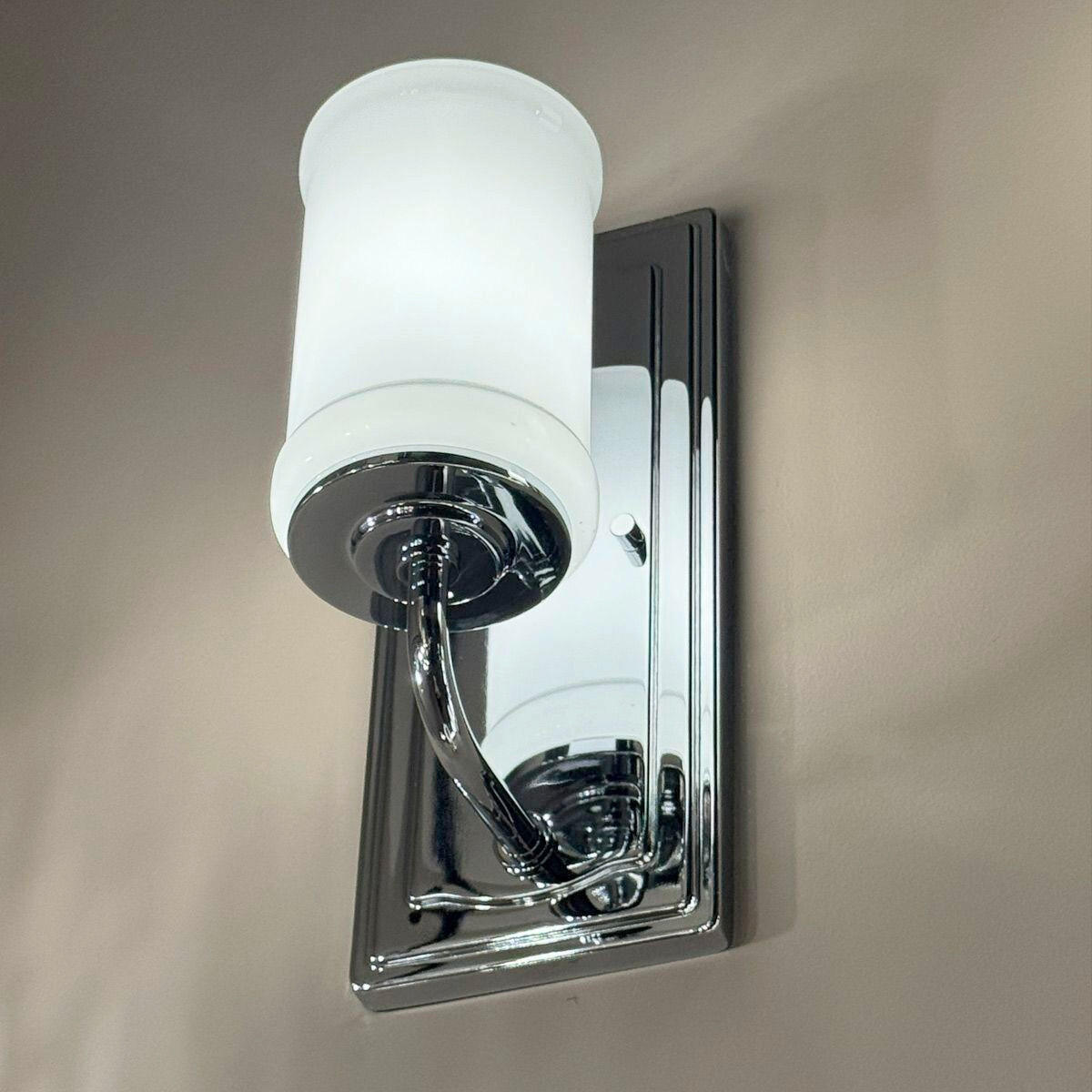 WANDLEUCHTE Kichler 30,5/12,7/15,9 cm  - Chromfarben, KONVENTIONELL, Glas/Metall (30,5/12,7/15,9cm) - Elstead Lighting