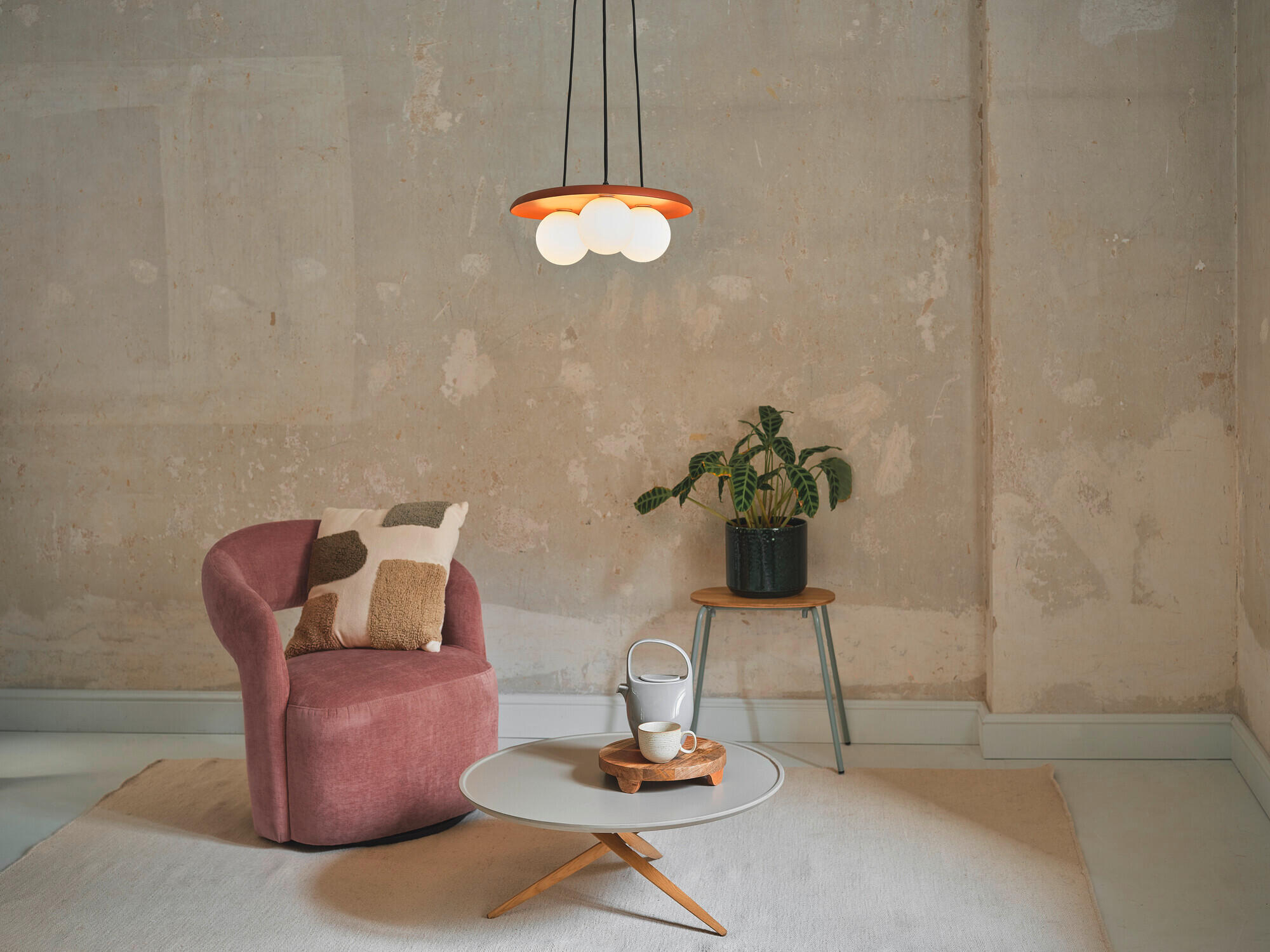 PENDELLEUCHTE 50/38,5/150 cm  - Braun, Natur, Glas/Stein (50/38,5/150cm) - Ledvance