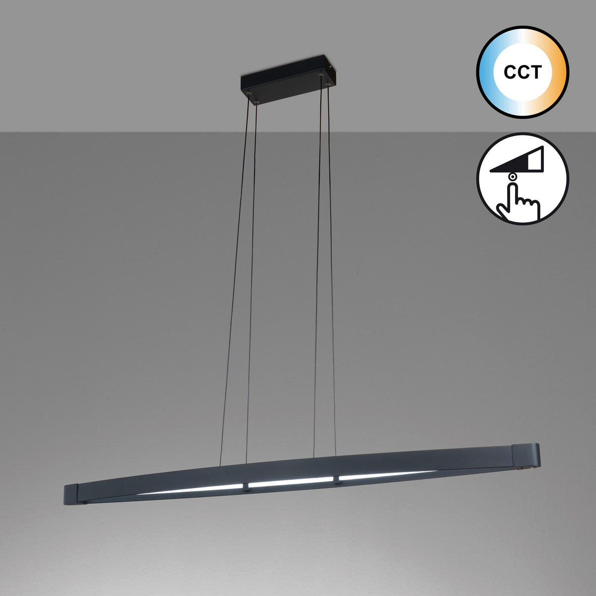 LED-PENDELLEUCHTE Fenga 119/14,5/150 cm   - Schwarz, Design, Metall (119/14,5/150cm) - Fischer & Honsel