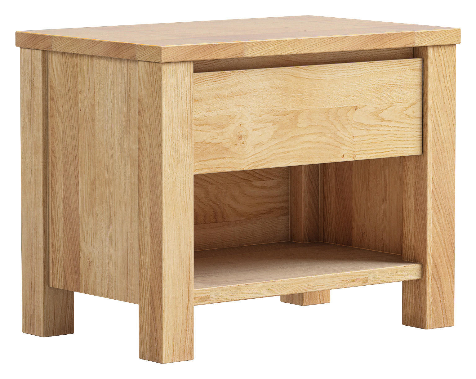 NACHTKÄSTCHEN in massiv Wildeiche Eichefarben  - Eichefarben, Natur, Holz (60/47/38cm) - Linea Natura