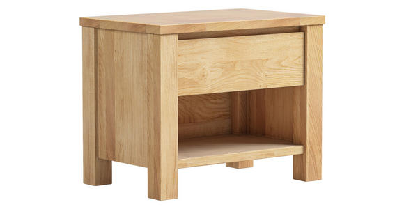 NACHTSCHRANK 60/47/38 cm Wildeiche massiv  - Eichefarben, Natur, Holz (60/47/38cm) - Linea Natura