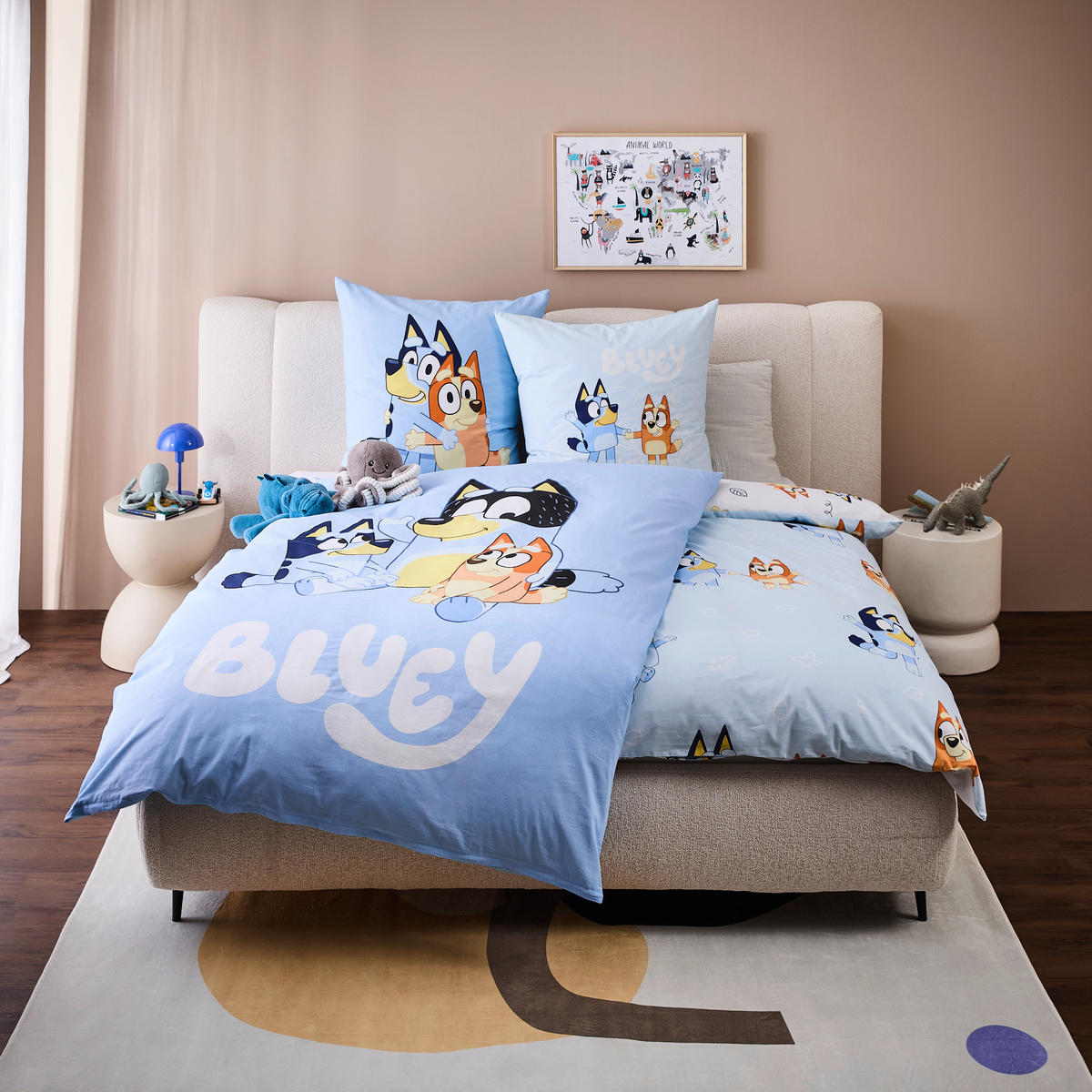 JUGENDBETTWÄSCHE BLUEY TREE Renforcé 135/200 cm  - Multicolor, Trend, Textil (135/200cm)