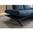 ECKSOFA  in Flachgewebe Blau Rücken echt, Armteilverstellung, Drehsitzfunktion  234/155 cm  - Blau/Schwarz, Design, Textil/Metall (234/155cm) - Dieter Knoll