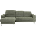 ECKSOFA in Webstoff Grün  - Chromfarben/Grün, Design, Textil/Metall (187/260cm) - Xora