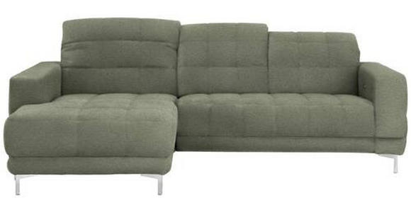 ECKSOFA in Webstoff Grün  - Chromfarben/Grün, Design, Textil/Metall (187/260cm) - Xora