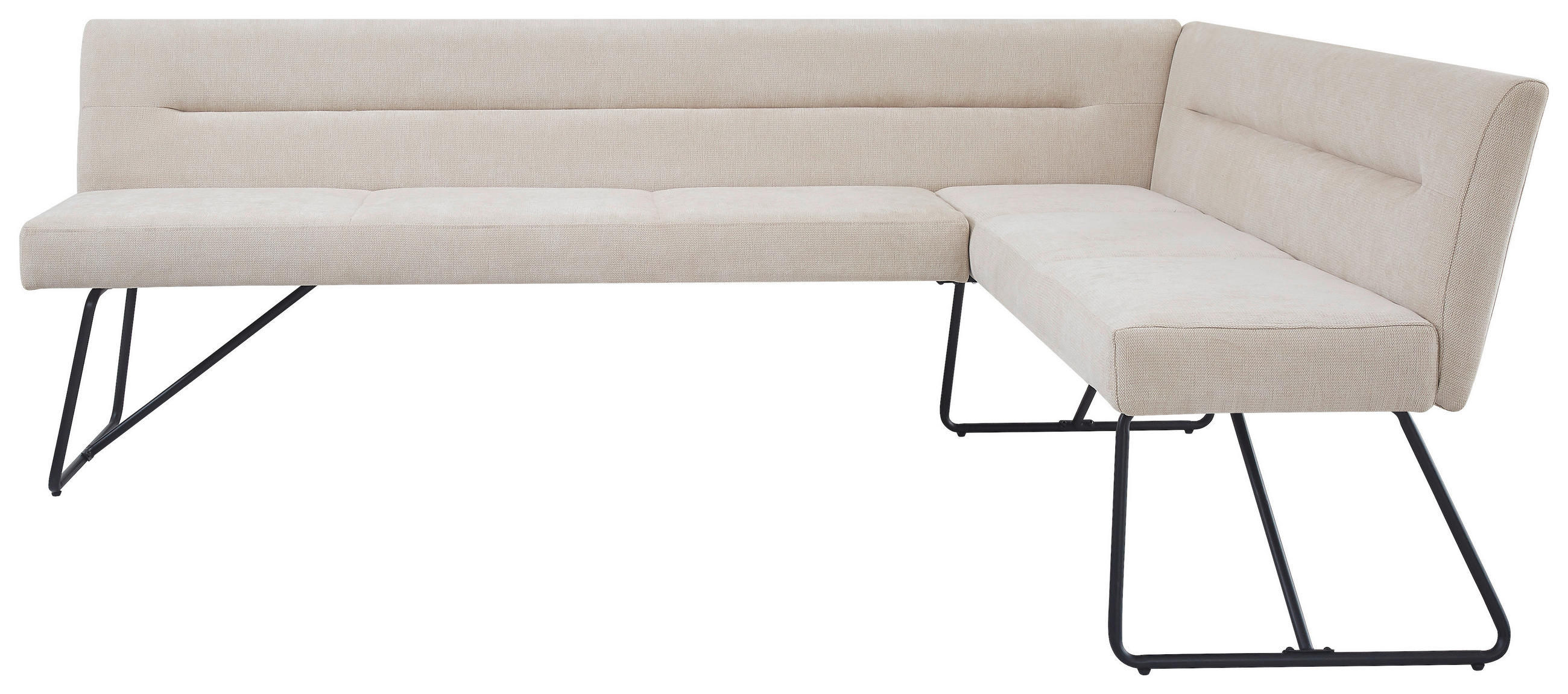 ECKBANK 225/165 cm in Schwarz, Beige - Beige/Schwarz, MODERN, Textil/Metall (225/165cm) - Stylife
