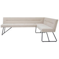 ECKBANK 225/165 cm  in Schwarz, Beige  - Beige/Schwarz, MODERN, Textil/Metall (225/165cm) - Stylife