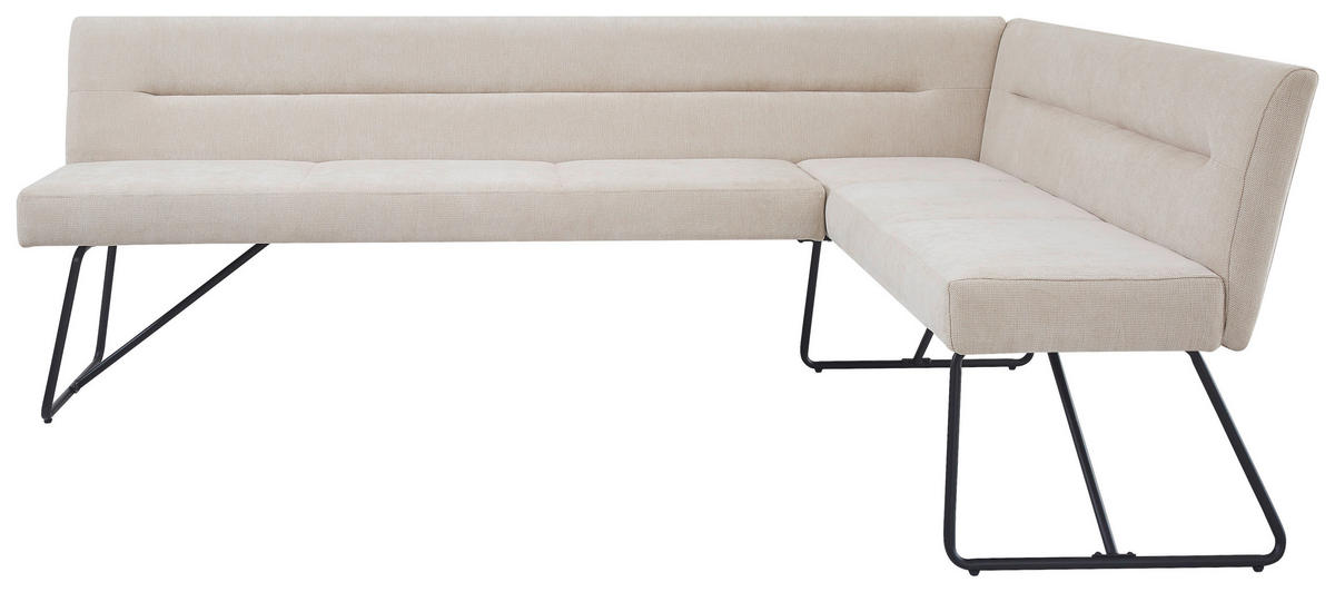 ECKBANK 225/165 cm  in Schwarz, Beige  - Beige/Schwarz, MODERN, Textil/Metall (225/165cm) - Stylife