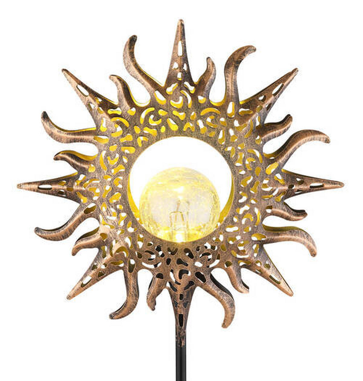 SOLARLEUCHTE - Rostfarben/Transparent, Basics, Glas/Kunststoff (24,2/81,5cm) - Globo