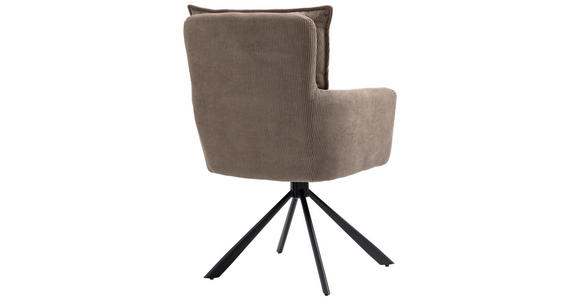 ARMLEHNSTUHL in Eisen Cord - Schwarz/Braun, Design, Textil/Metall (60/95/67cm) - Novel